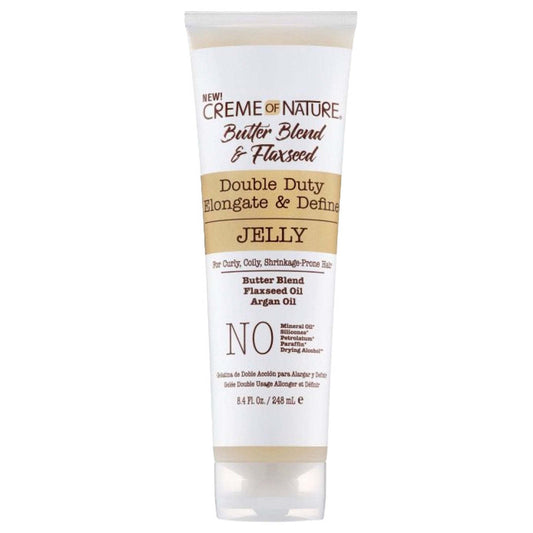  Creme Of Nature Butter Blend & Flaxseed Elongate & Define Jelly Hair Gel 8.4oz