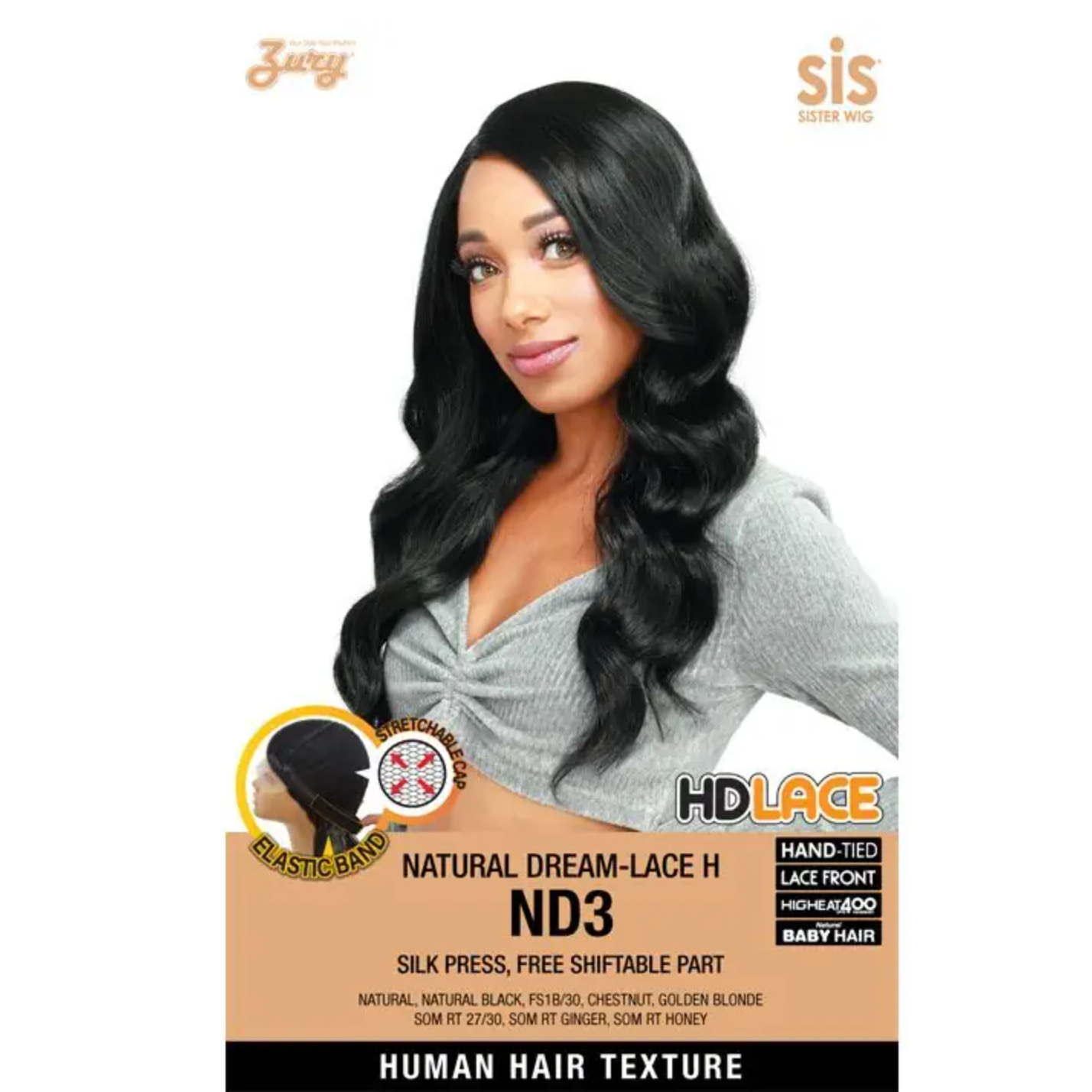  Zury Sis NATURAL DREAM Synthetic HD Free Shift Part Lace Wig 20" LACE H ND3