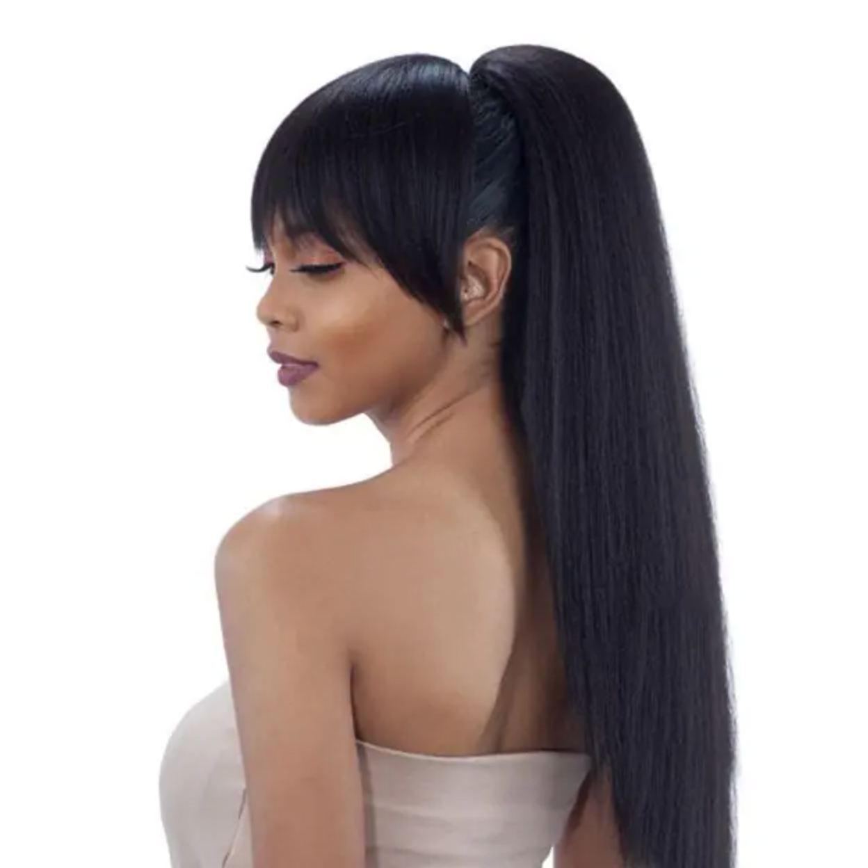  Model Model Ponytail And Blunt Bang YAKY STRAIGHT 2PCS