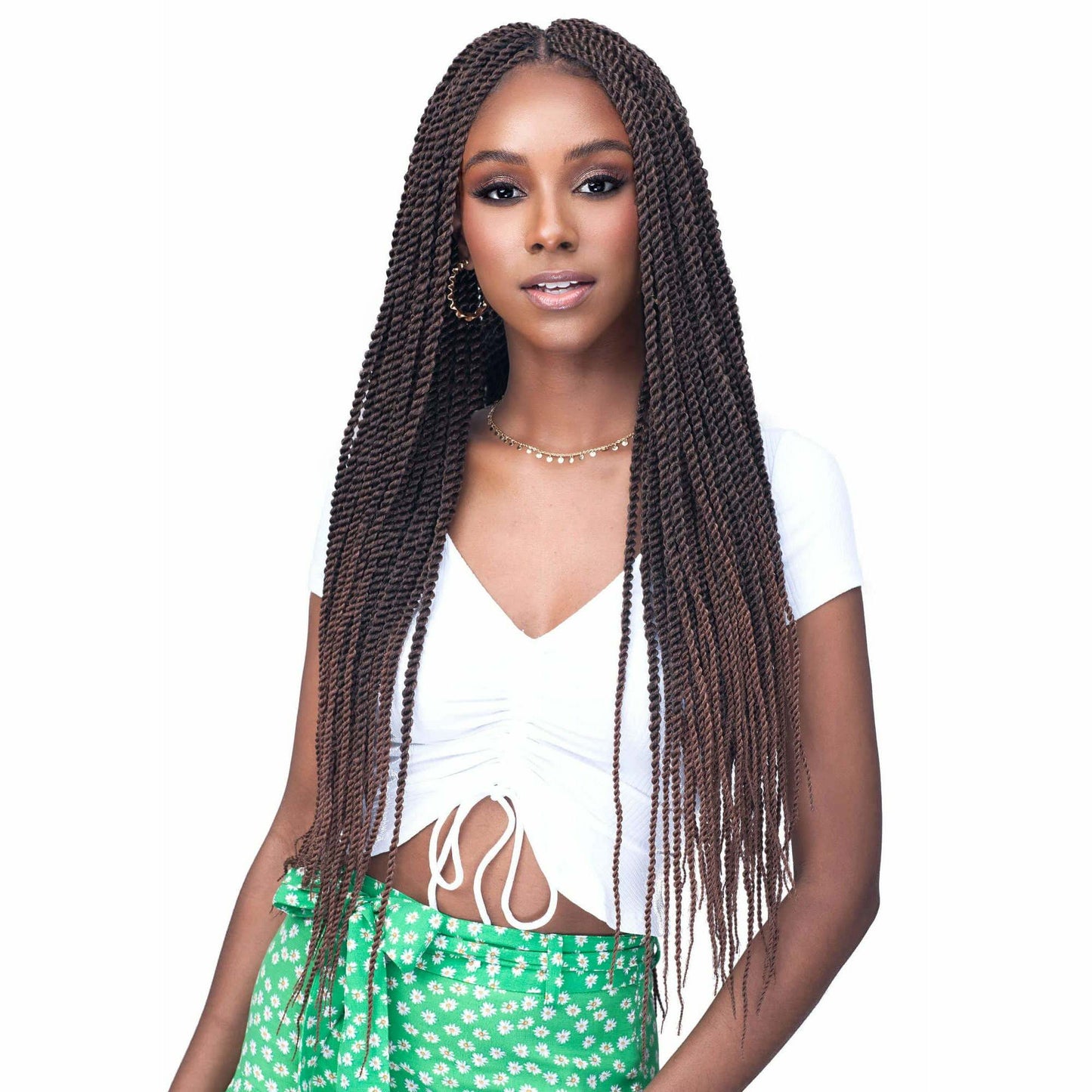  3X Senegal Twist 24'' Pre-Looped Crochet Interlocking Crochet Braid Laude Hair