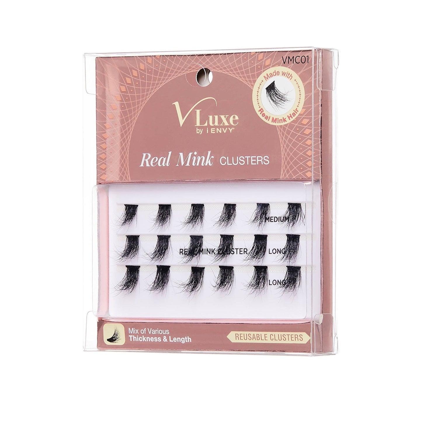 KISS V Luxe Extended Real Mink Cluster Lashes #VMC01