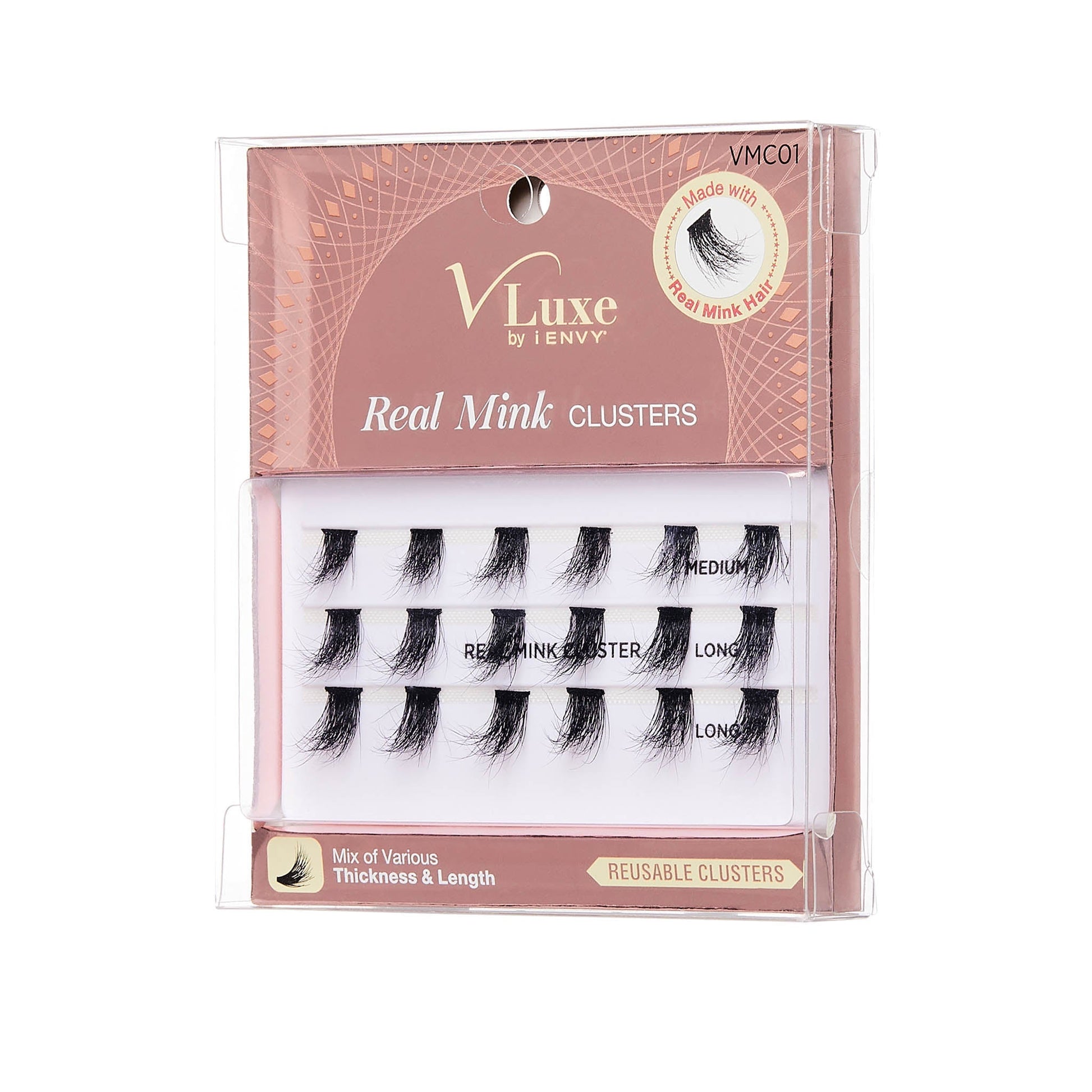 KISS V Luxe Extended Real Mink Cluster Lashes #VMC01