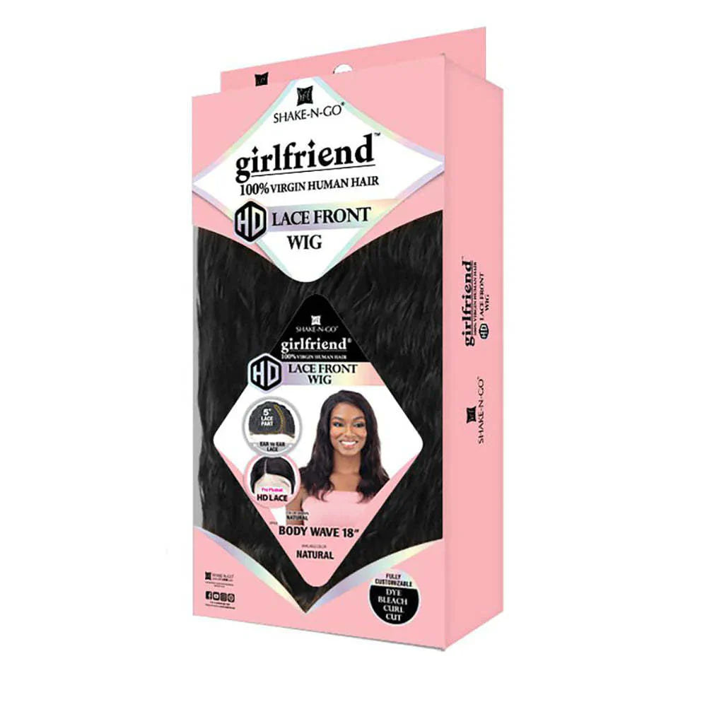  Shake-N-Go Girlfriend 100% Virgin Human Hair HD Lace Front Wig BODY WAVE 18"