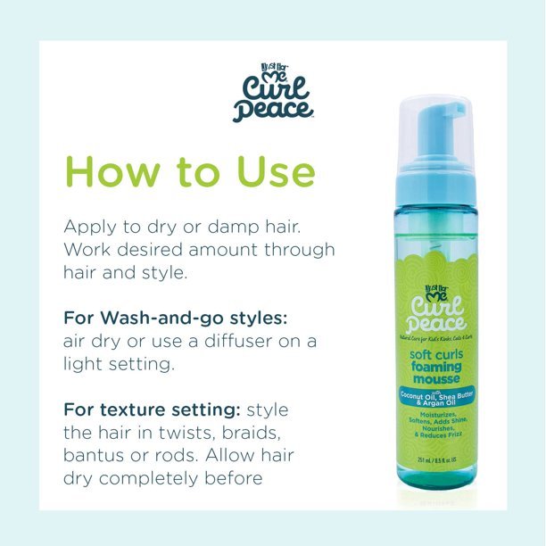  Just For Me - Curl Peace Soft Curls Foaming Mousse 8.5 Oz.
