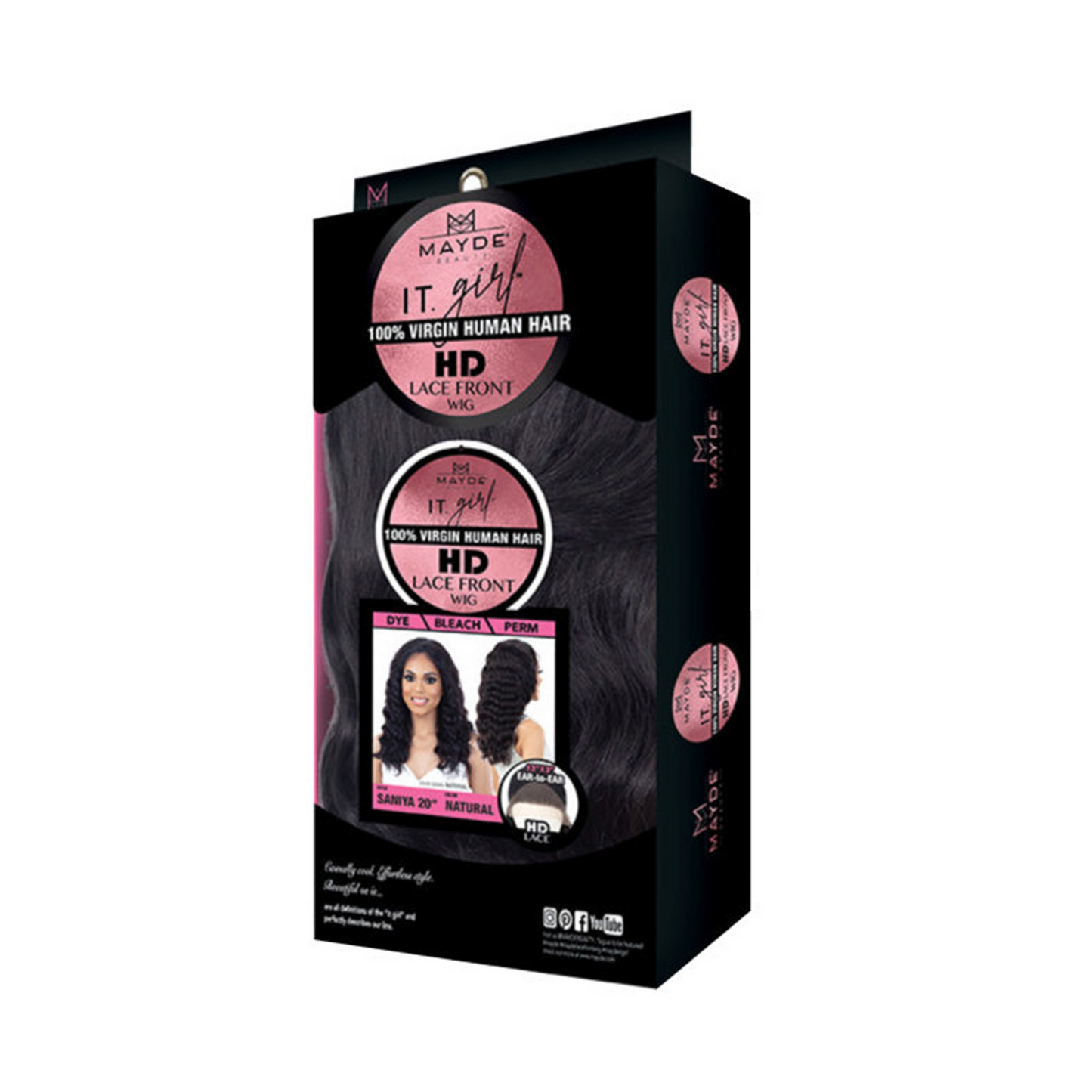  Mayde Beauty IT GIRL 100% Virgin Human Hair HD Lace Front Wig Saniya 20'