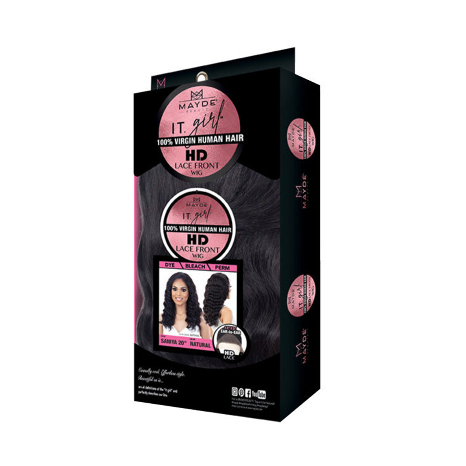  Mayde Beauty IT GIRL 100% Virgin Human Hair HD Lace Front Wig Saniya 20'