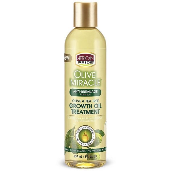  African Pride Olive Miracle Anti-Breakage Formula Olive & Tea Tree Growth Oil Treatment 8 Oz