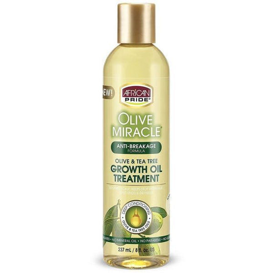  African Pride Olive Miracle Anti-Breakage Formula Olive & Tea Tree Growth Oil Treatment 8 Oz