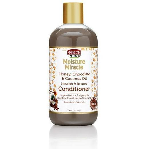  African Pride Moisture Miracle Honey, Chocolate & Coconut Oil Nourish & Restore Conditioner 12 OZ
