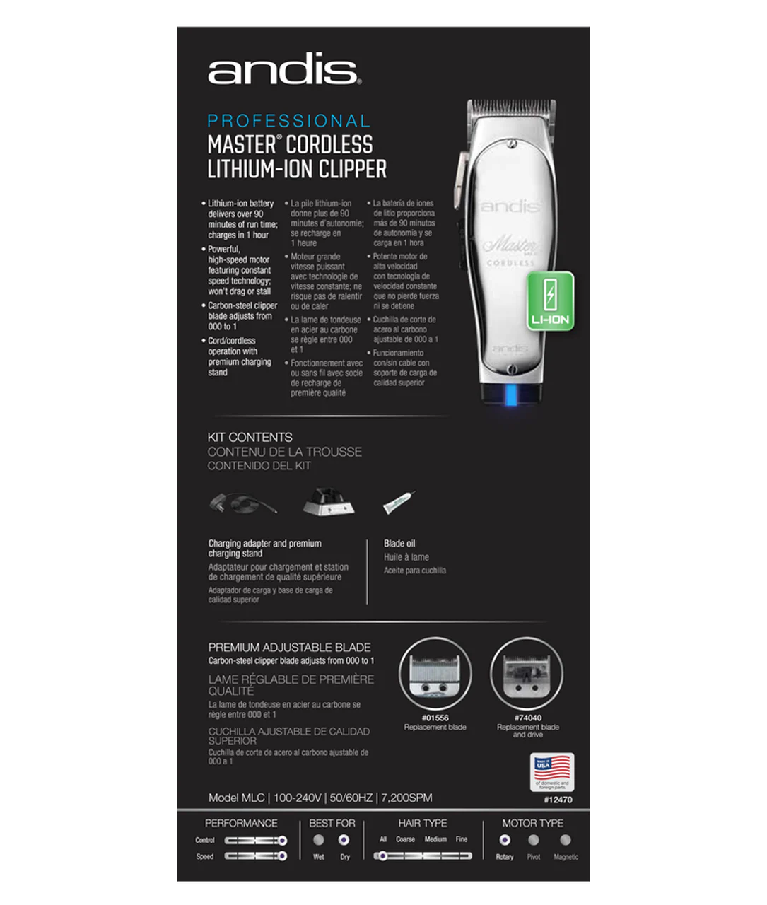  Master Cordless Lithium Ion Clipper