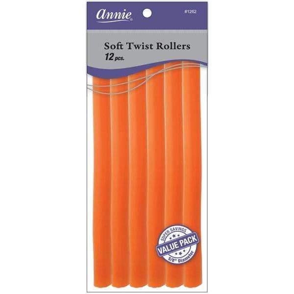  Annie Soft Twist Rollers 10in 12ct Orange Value Pack - #1262