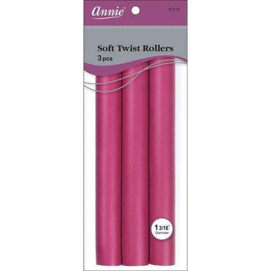 Annie Soft Twist Rollers 10in 3ct Plum - #1216