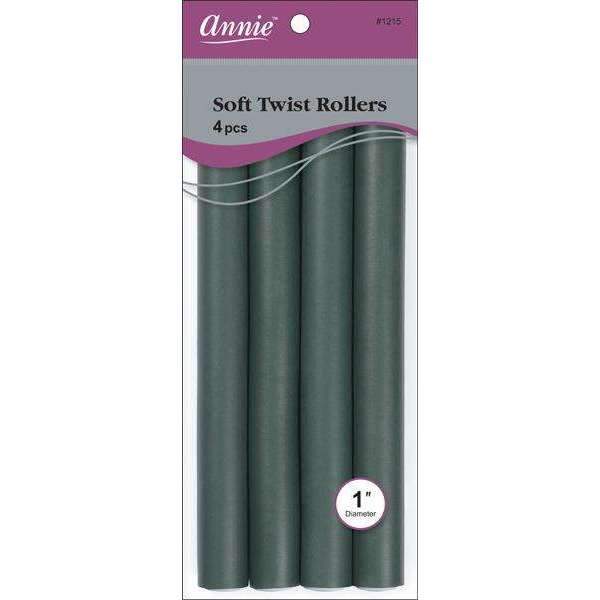  Annie Soft Twist Rollers 10in 4ct Dark Green - #1215