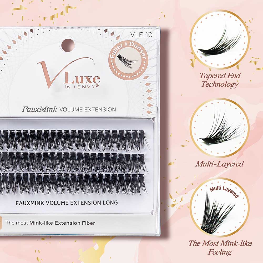 KISS V Luxe Faux Mink Volume Extension Cluster Lashes Long #VLEI10
