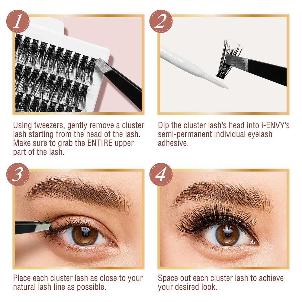 KISS V Luxe Faux Mink Volume Extension Cluster Lashes Long #VLEI10
