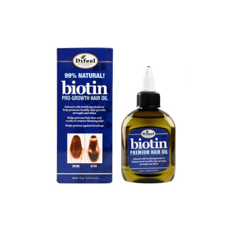  Difeel 99% Natural Biotin Pro-Growth Hair Oil 2.5 Oz