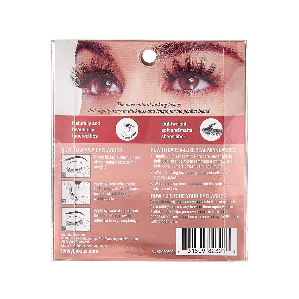 KISS V Luxe Real Mink Lashes "Champagne Pink" #VLEC08