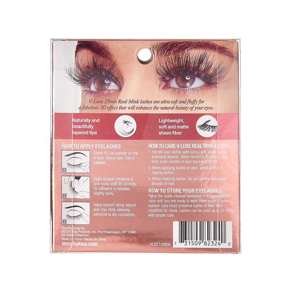 KISS V Luxe Real Mink Lashes "Rich Peach" #VLEC11