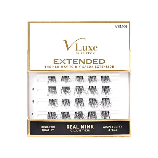 KISS V Luxe Extended Real Mink Cluster Lashes #VEM01