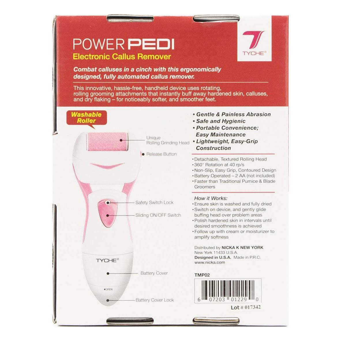  TYCHE POWER PEDI ELECTRONIC CALLUS REMOVER #TMP02