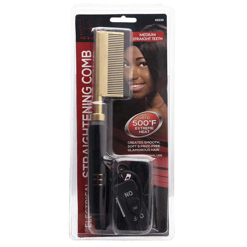  Hot & Hotter Electrical Straightening Comb Medium Straight Teeth #5530