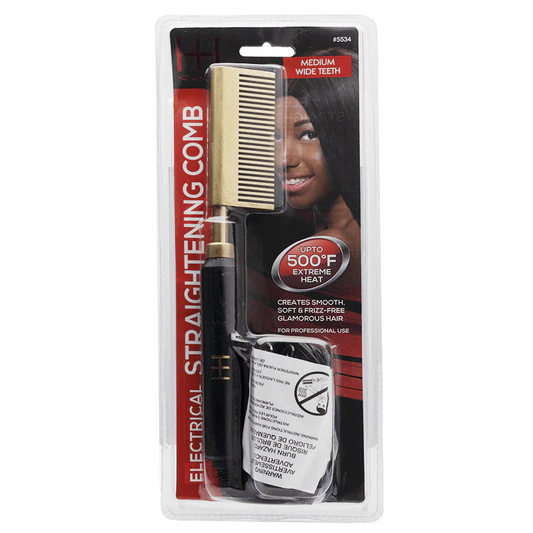  Hot & Hotter Electric Straightening Hot Comb Medium Wide Teeth #5534