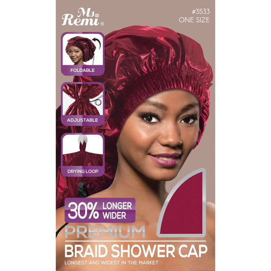  Ms. Remi Max Jumbo Braid Shower Cap Burgundy #3533