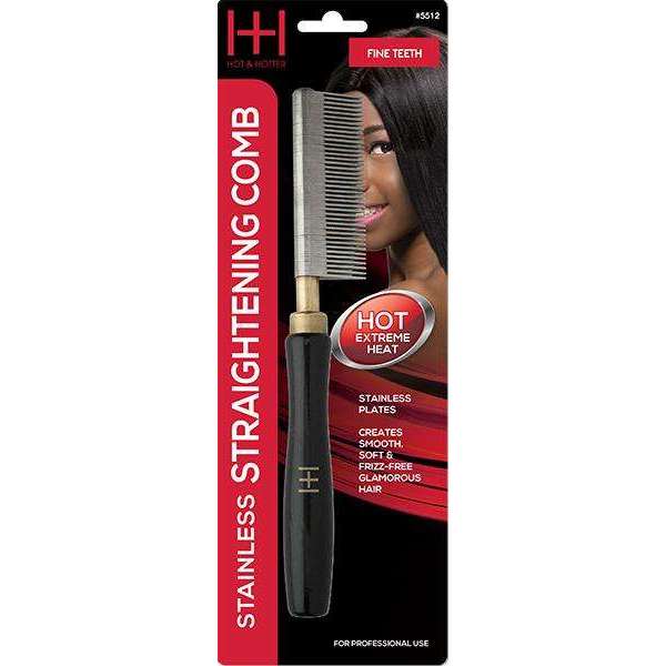  Hot & Hotter Thermal Straighten Comb Fine Teeth Stainless Steel #5512