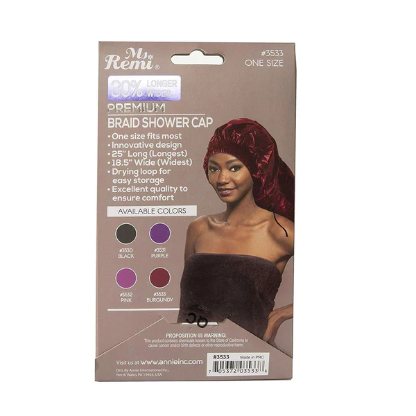  Ms. Remi Max Jumbo Braid Shower Cap Burgundy #3533