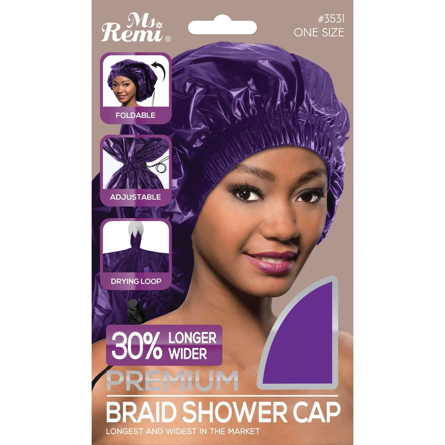  Ms. Remi Max Jumbo Braid Shower Cap Purple #3531