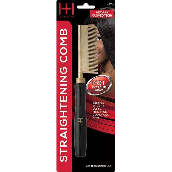  Hot & Hotter Thermal Straightening Comb Medium Teeth Curved #5503
