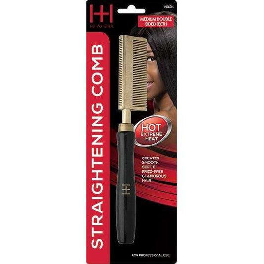  Hot & Hotter Thermal Straighten Comb Medium Teeth Double Sided #5504