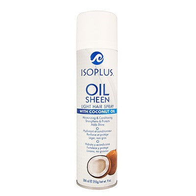  Isoplus Oil Sheen Light Hair Spray With Coconut Oil 9 Oz