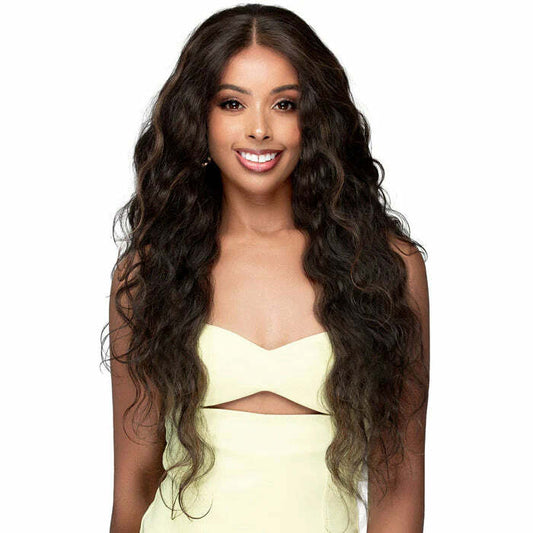  Bobbi Boss Miss Origin 100% Human Hair Blend Full Hand-Tied Lace Wig - FLB001 RAVEN