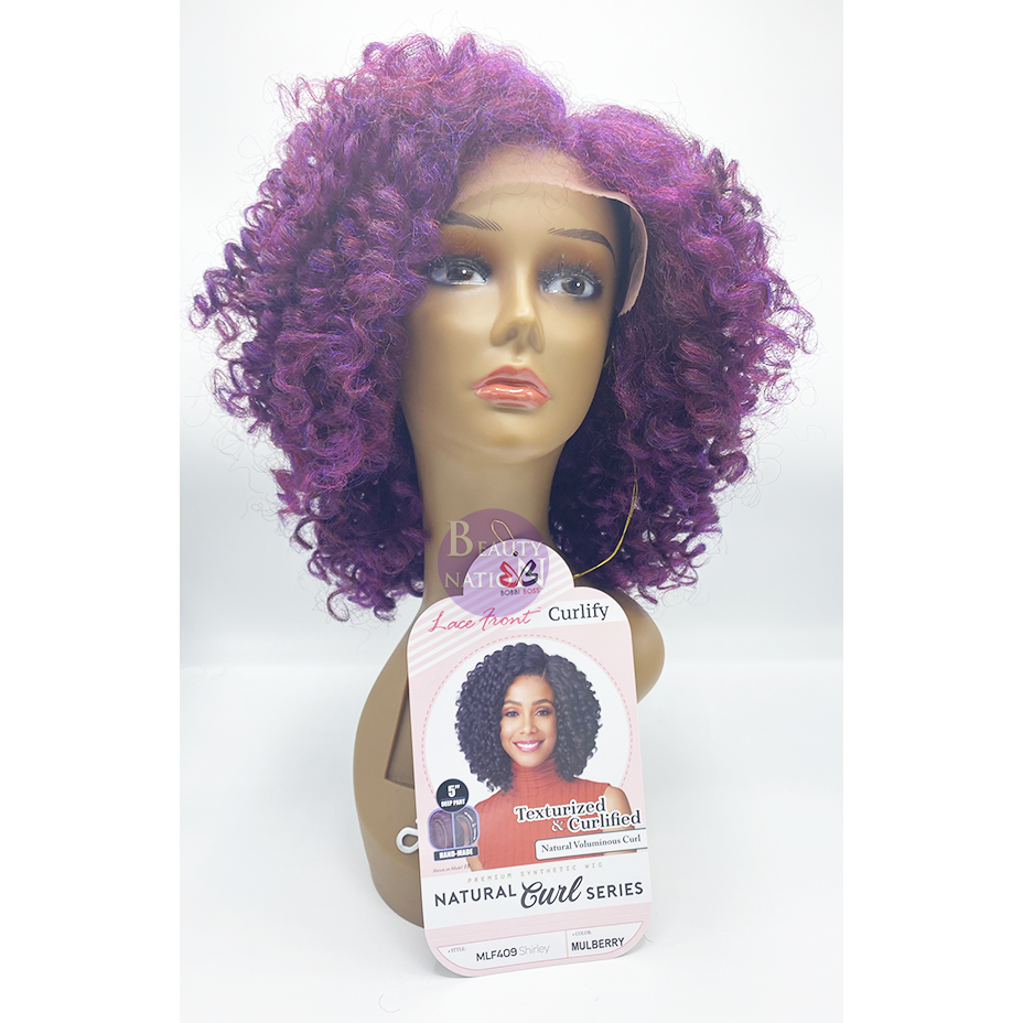  Bobbi Boss Natural Curl Synthetic Lace Front Wig - MLF409 Shirley