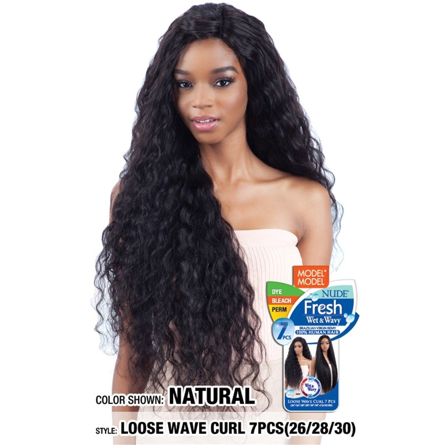  Model Model Nude Fresh Wet & Wavy 100% Virgin Remy Weaving Loose Wave 7PCS