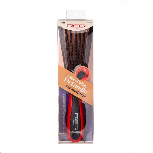  Red By Kiss Glide & Define Detangle 9 Row Non-Slip Brush - #HH62