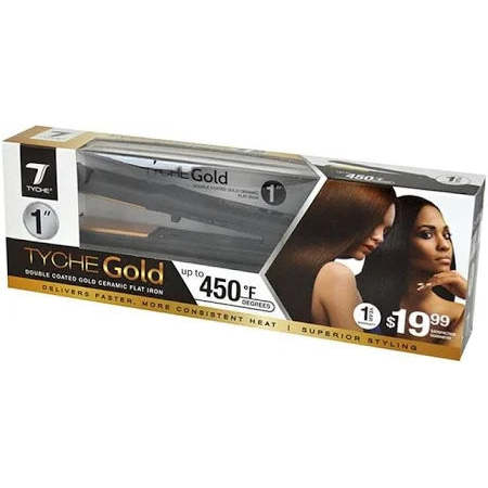  Tyche Gold Double Coated Gold Ceramic Flat Iron 1"