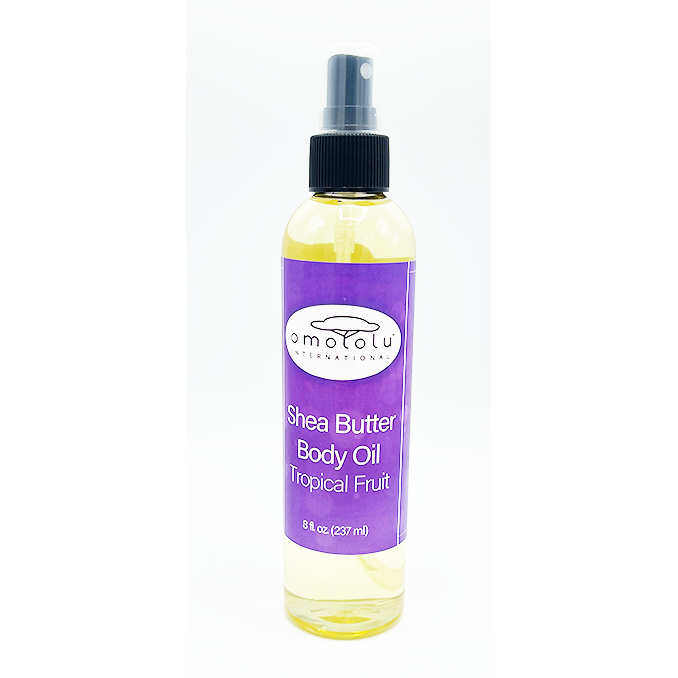  Omololu Shea Butter Body Oil - Tropical Fruit - 8oz.