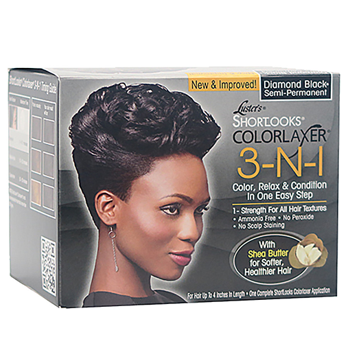  Luster's Shortlooks 3-N-1 Semi-Permanent Colorlaxer & Conditioner - Diamond Black, Sable Brown, Or Passion Red