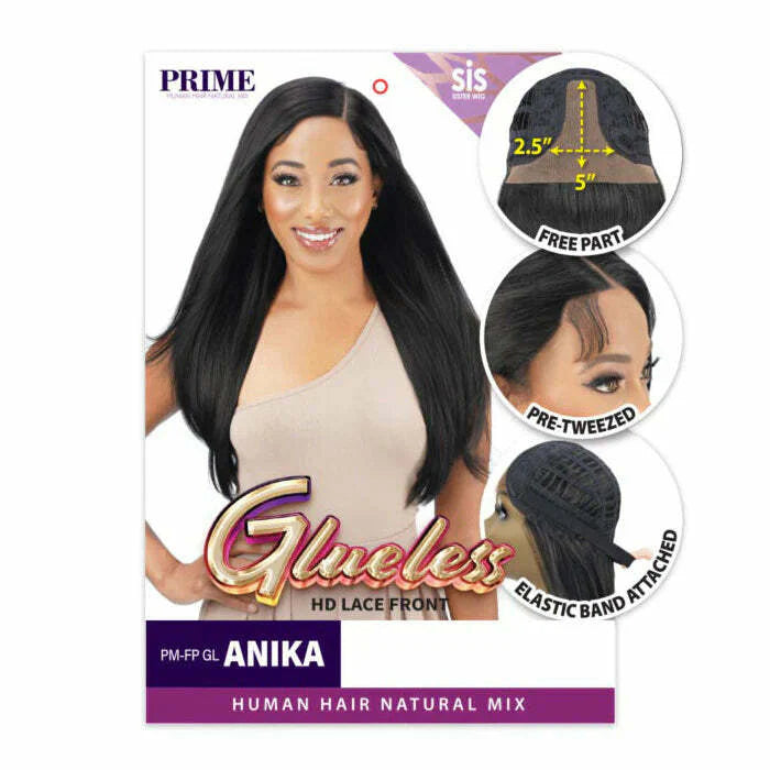  Zury Sis Prime Glueless Human Hair Blend Free-Part HD Lace Front Wig - ANIKA